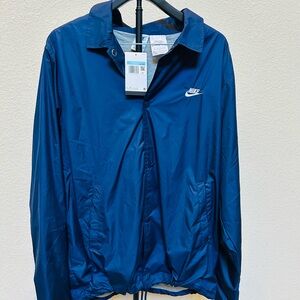 Nike Men's Coach Jacket Loose Fit Windbreaker Navy Medium Tall